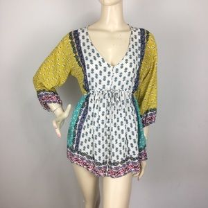 Maternity Paisley Colorful Blouse 3/4 Sleeve